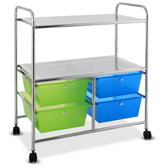 4 Drawer Rolling Storage Cart Rack, Green, Blue File Cabinets Blue & Green at Gallery Canada