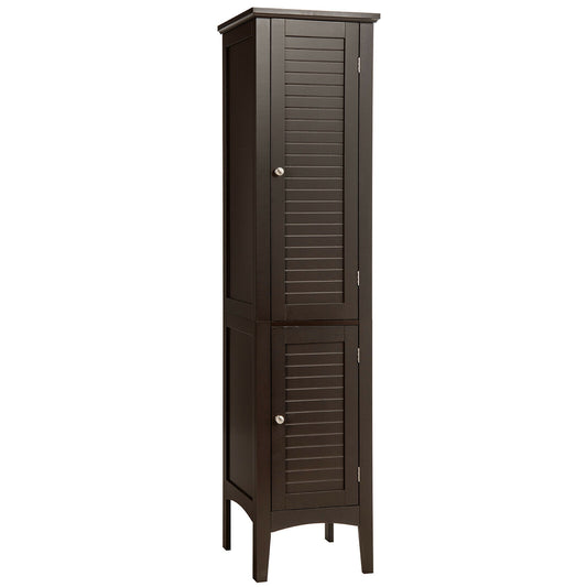 Freestanding Bathroom Storage Cabinet for Kitchen and Living Room, Brown Floor Cabinets Brown at Gallery Canada
