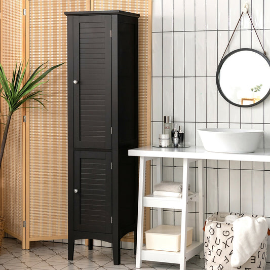 Freestanding Bathroom Storage Cabinet for Kitchen and Living Room, Black Floor Cabinets Black at Gallery Canada