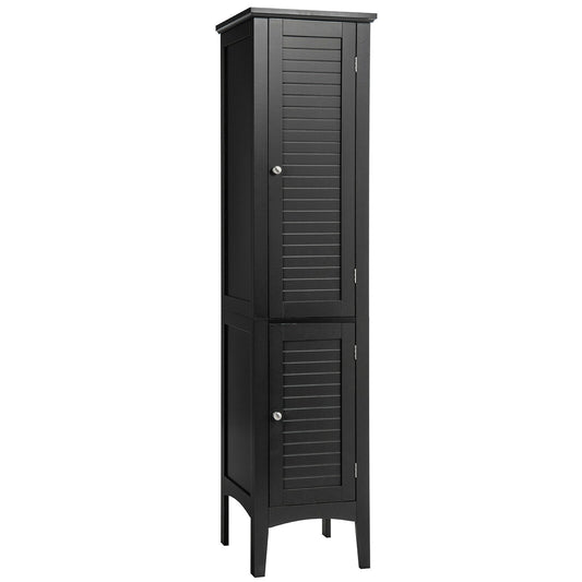 Freestanding Bathroom Storage Cabinet for Kitchen and Living Room, Black Floor Cabinets Black at Gallery Canada