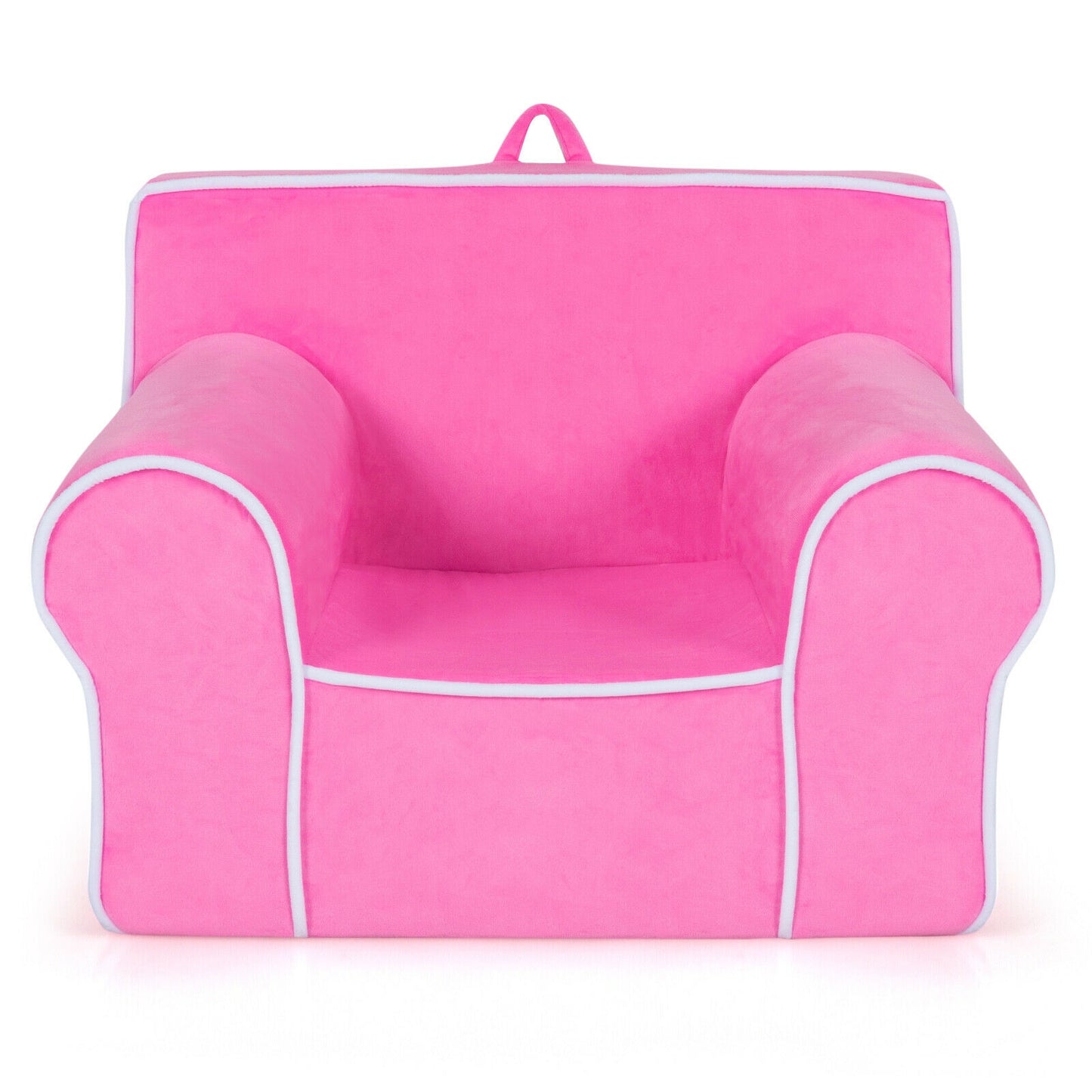 Upholstered Kids Sofa with Velvet Fabric and High-Quality Sponge, Pink Kids Chairs & Seating at Gallery Canada