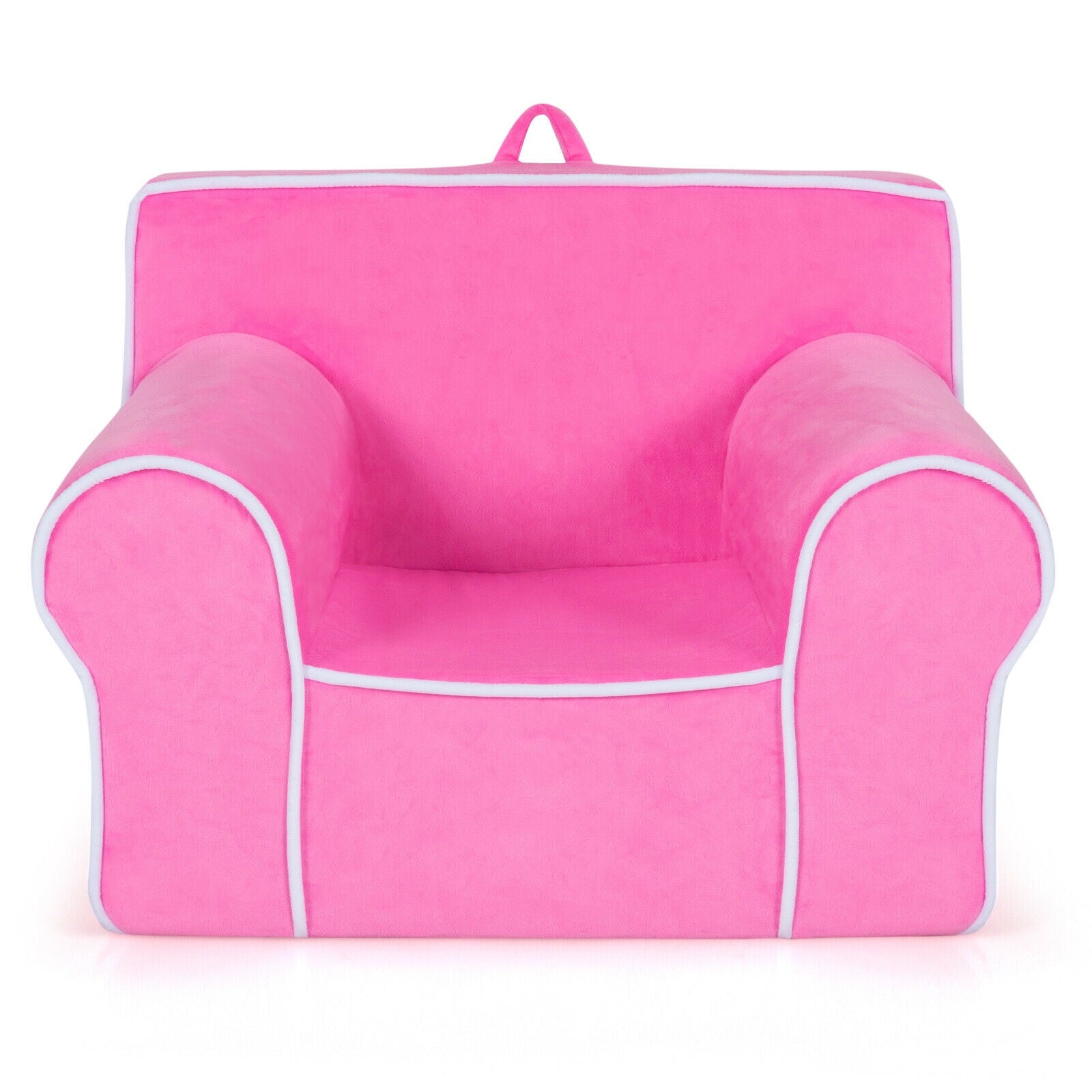 Upholstered Kids Sofa with Velvet Fabric and High-Quality Sponge, Pink Kids Chairs & Seating at Gallery Canada