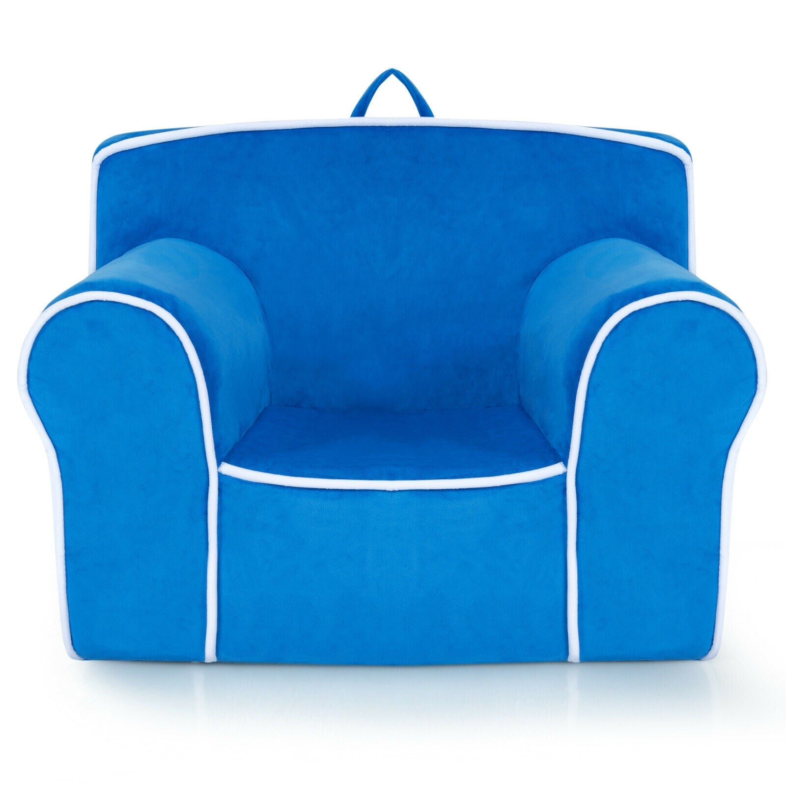 Upholstered Kids Sofa with Velvet Fabric and High-Quality Sponge, Blue Kids Chairs & Seating at Gallery Canada