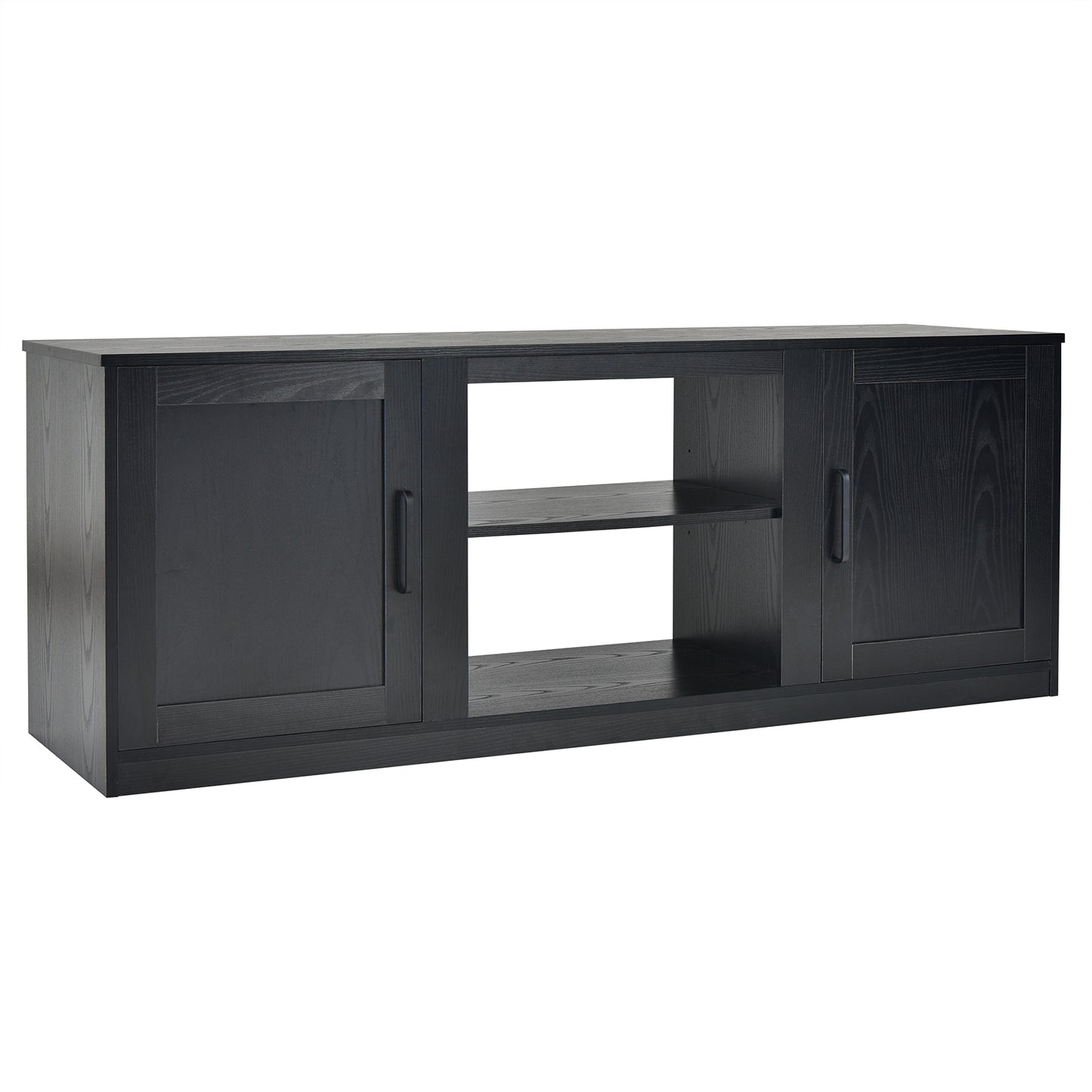 58 Inch TV Stand with 1500W Faux Fireplace for TVs up to 65 Inch, Black Entertainment Centers & TV Stands Black at Gallery Canada