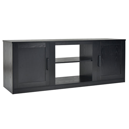 58 Inch TV Stand with 1500W Faux Fireplace for TVs up to 65 Inch, Black