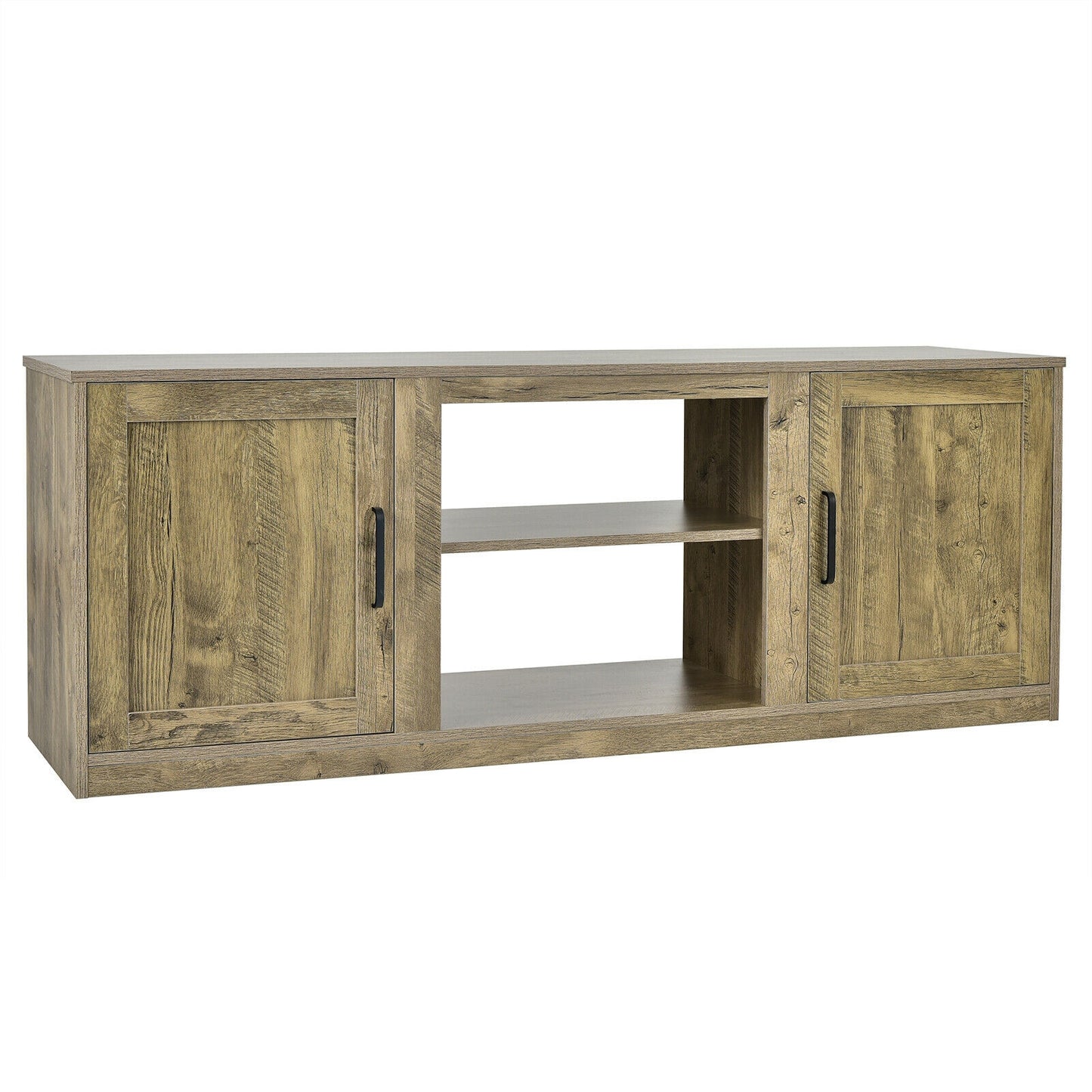 58 Inch TV Stand With 1500W Faux Fireplace, For TVs Up To 65 Inch, Natural Entertainment Centers & TV Stands at Gallery Canada