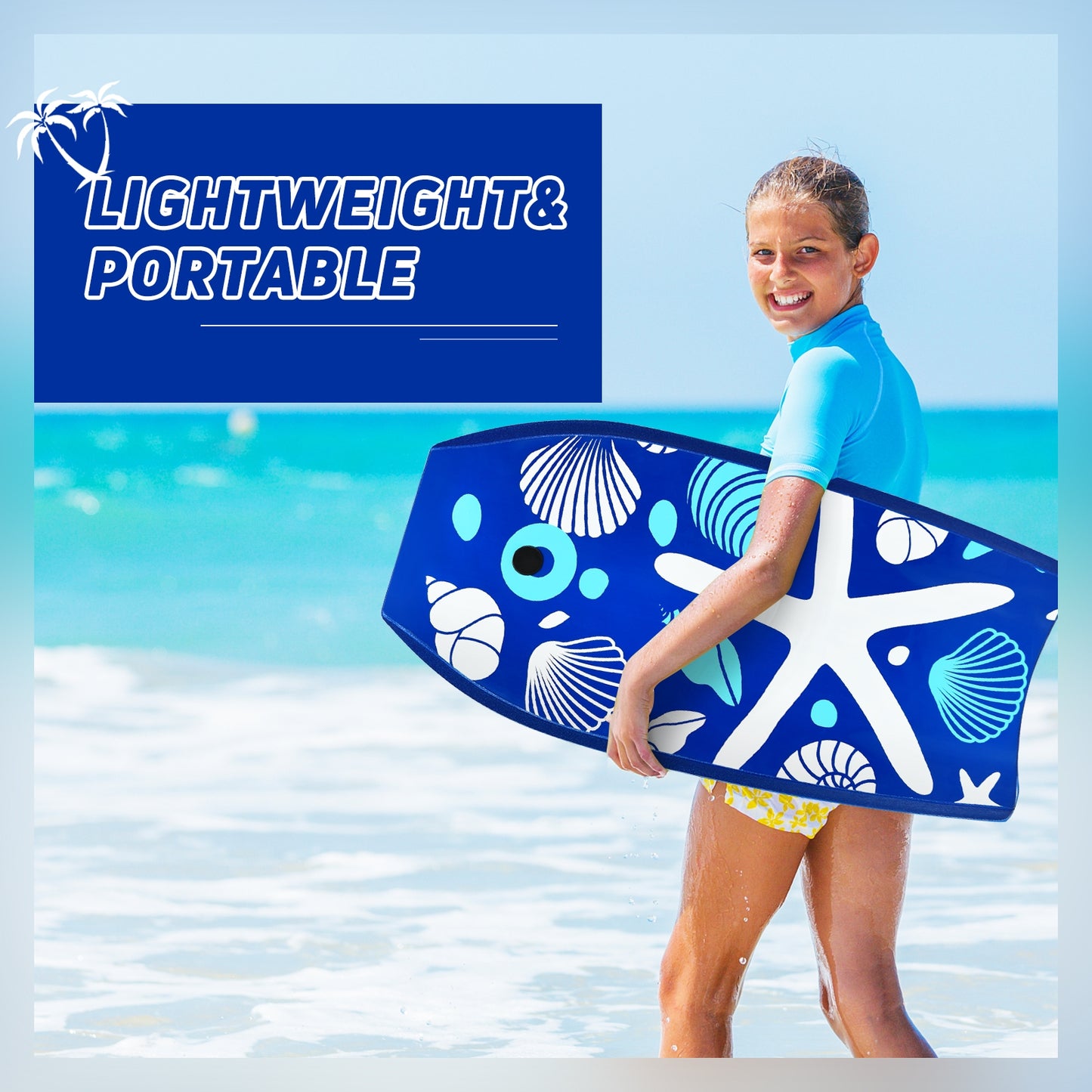 41 Inch Lightweight Portable Surfing Bodyboard, Blue Surfing at Gallery Canada
