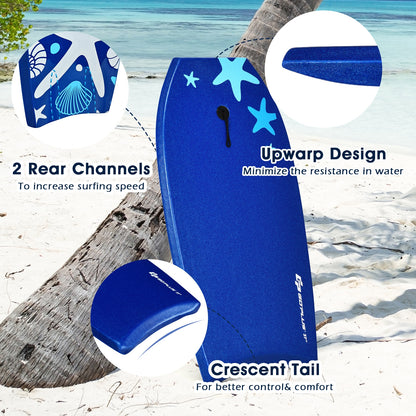 41 Inch Lightweight Portable Surfing Bodyboard, Blue Surfing at Gallery Canada