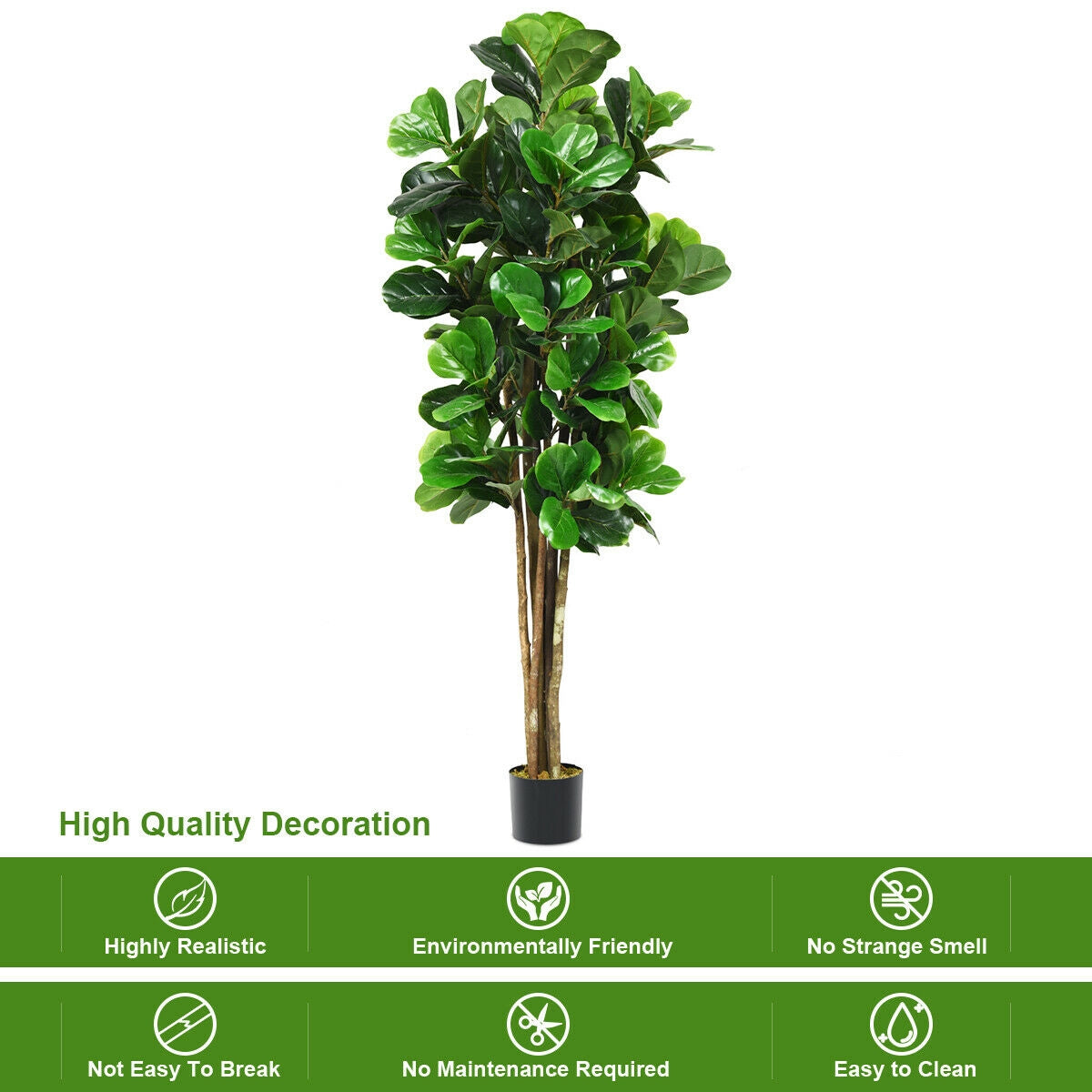 6-Feet Artificial Indoor-Outdoor Home Decorative Planter, Green Faux Plants at Gallery Canada