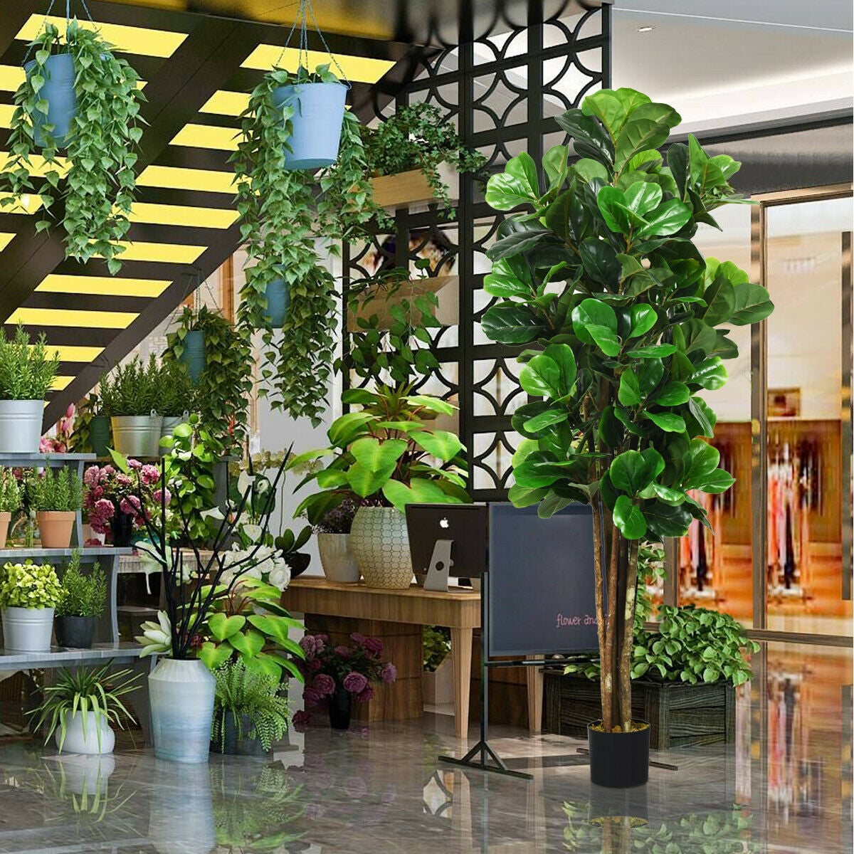 6-Feet Artificial Indoor-Outdoor Home Decorative Planter, Green Faux Plants at Gallery Canada