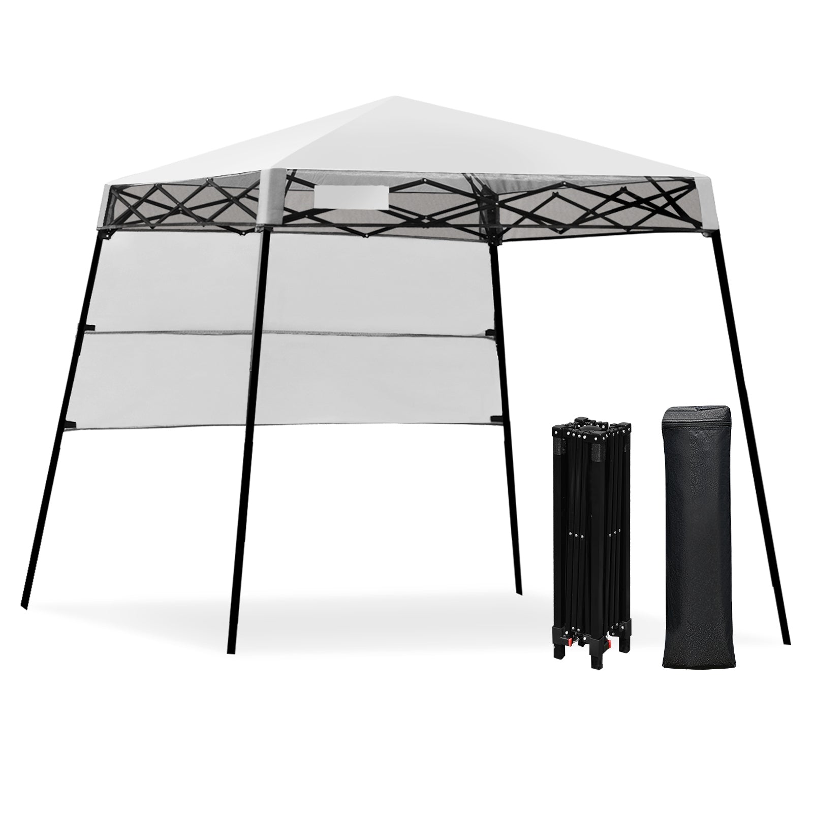 7 x 7 Feet Sland Adjustable Portable Canopy Tent with Backpack, White Canopies at Gallery Canada