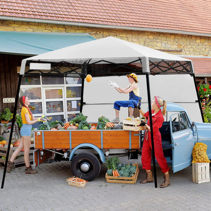 7 x 7 Feet Sland Adjustable Portable Canopy Tent with Backpack, White Canopies at Gallery Canada