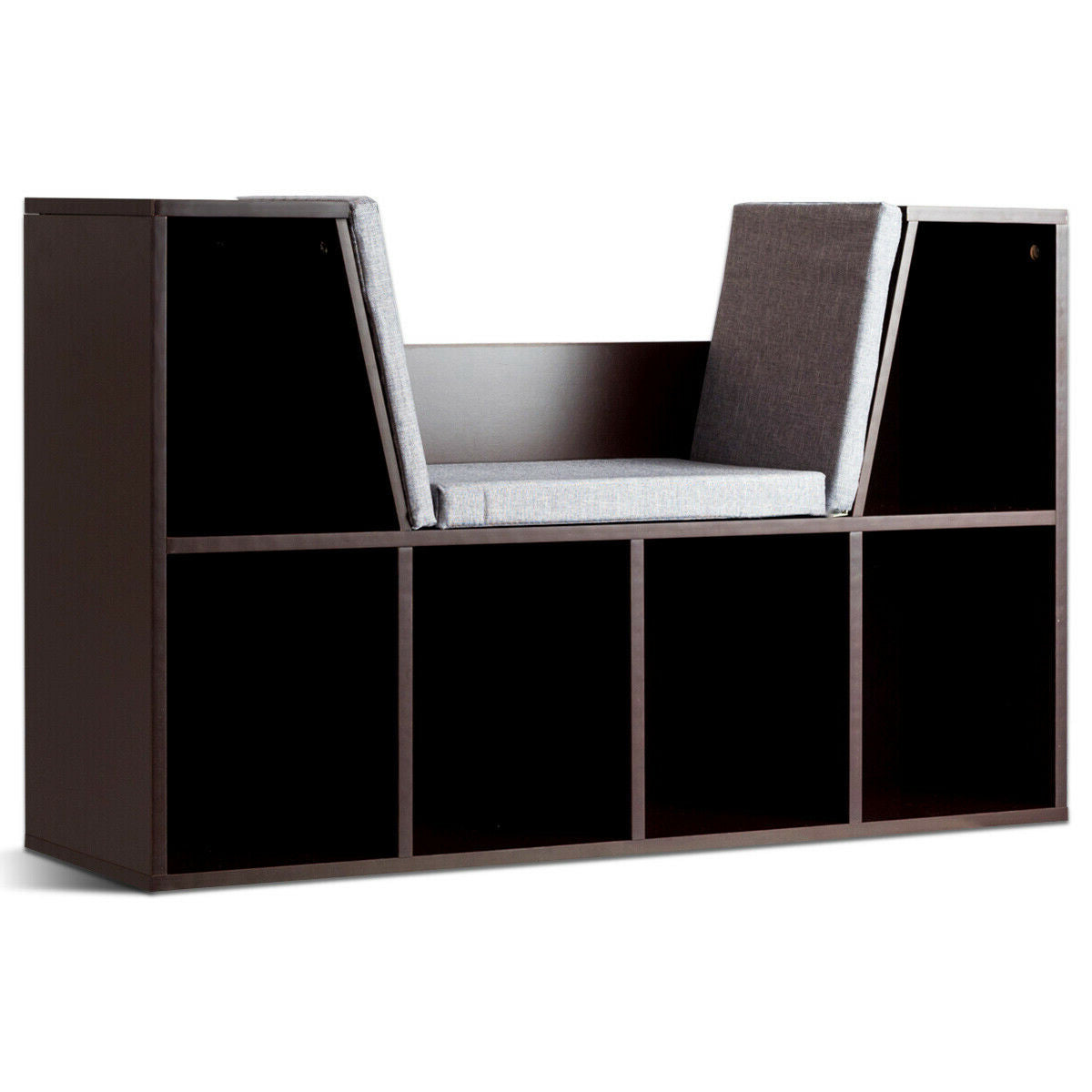 6-Cubby Kid Storage Bookcase, Cushioned Reading Nook, Brown Kids Storage at Gallery Canada