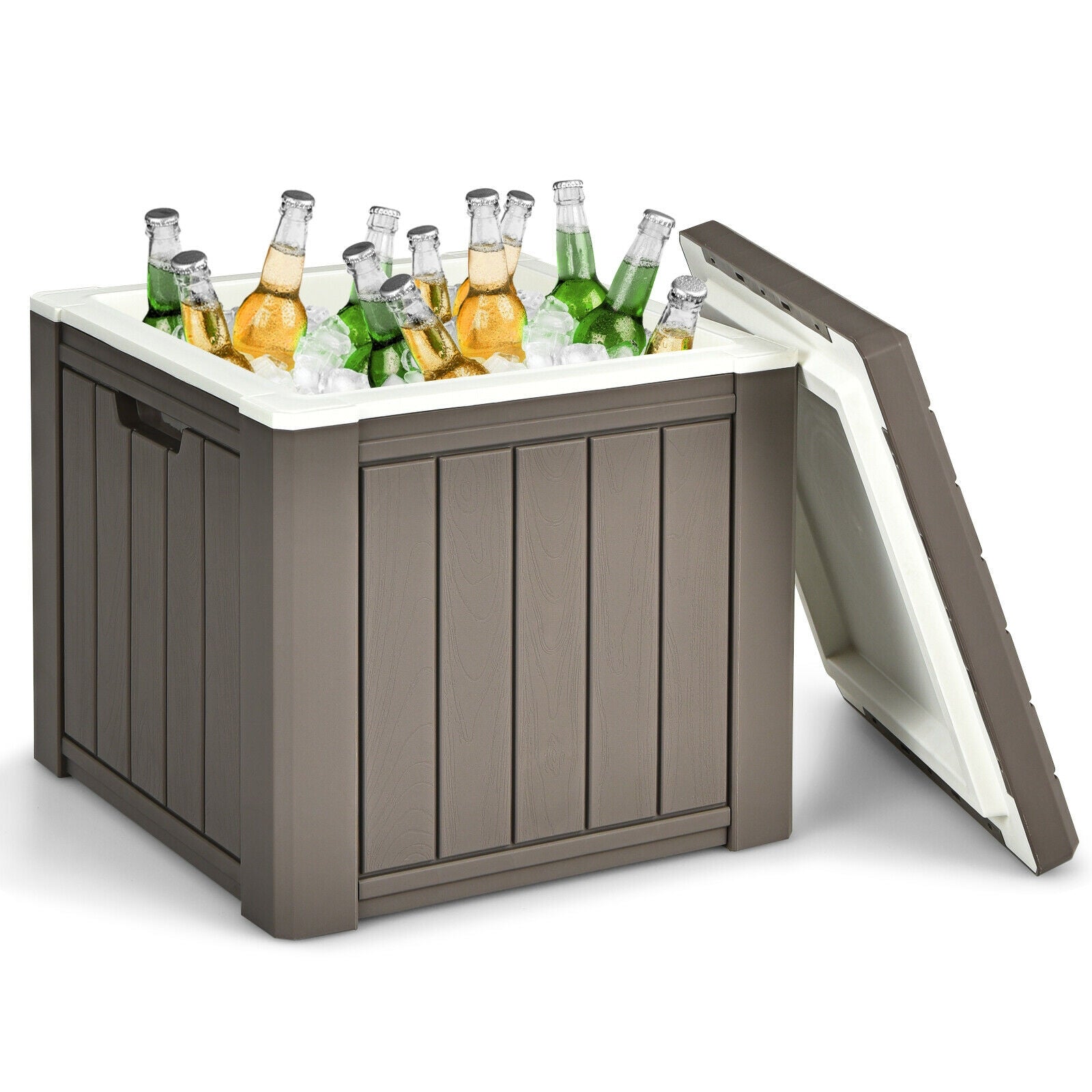 10 Gallon Storage Cooler for Picnic and Outdoor Activities, Brown Coolers at Gallery Canada