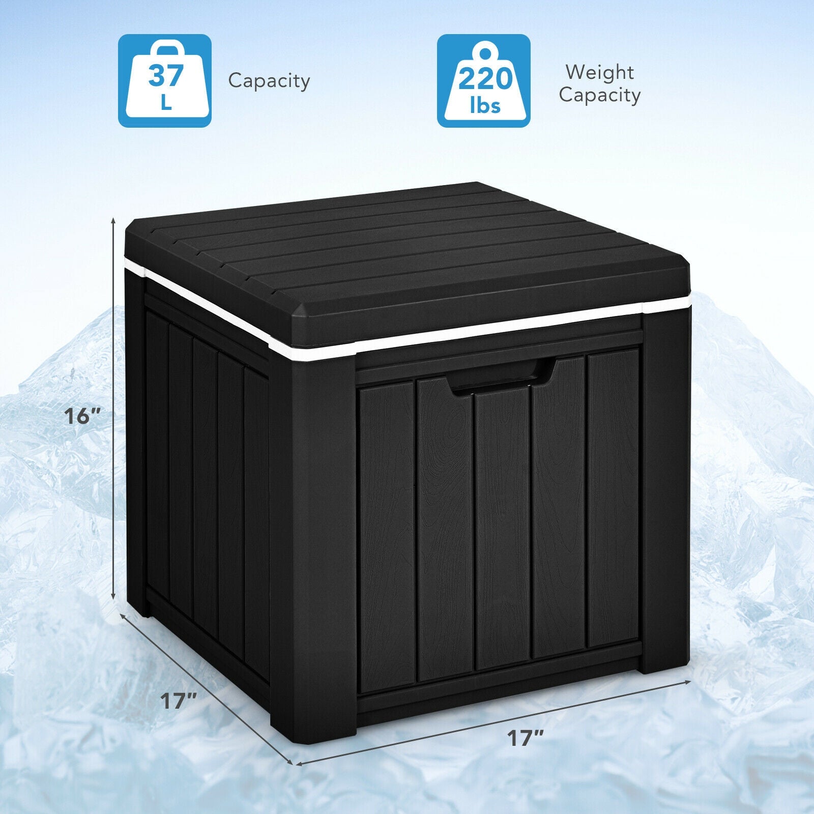 10 Gallon Storage Cooler for Picnic and Outdoor Activities, Black Coolers at Gallery Canada