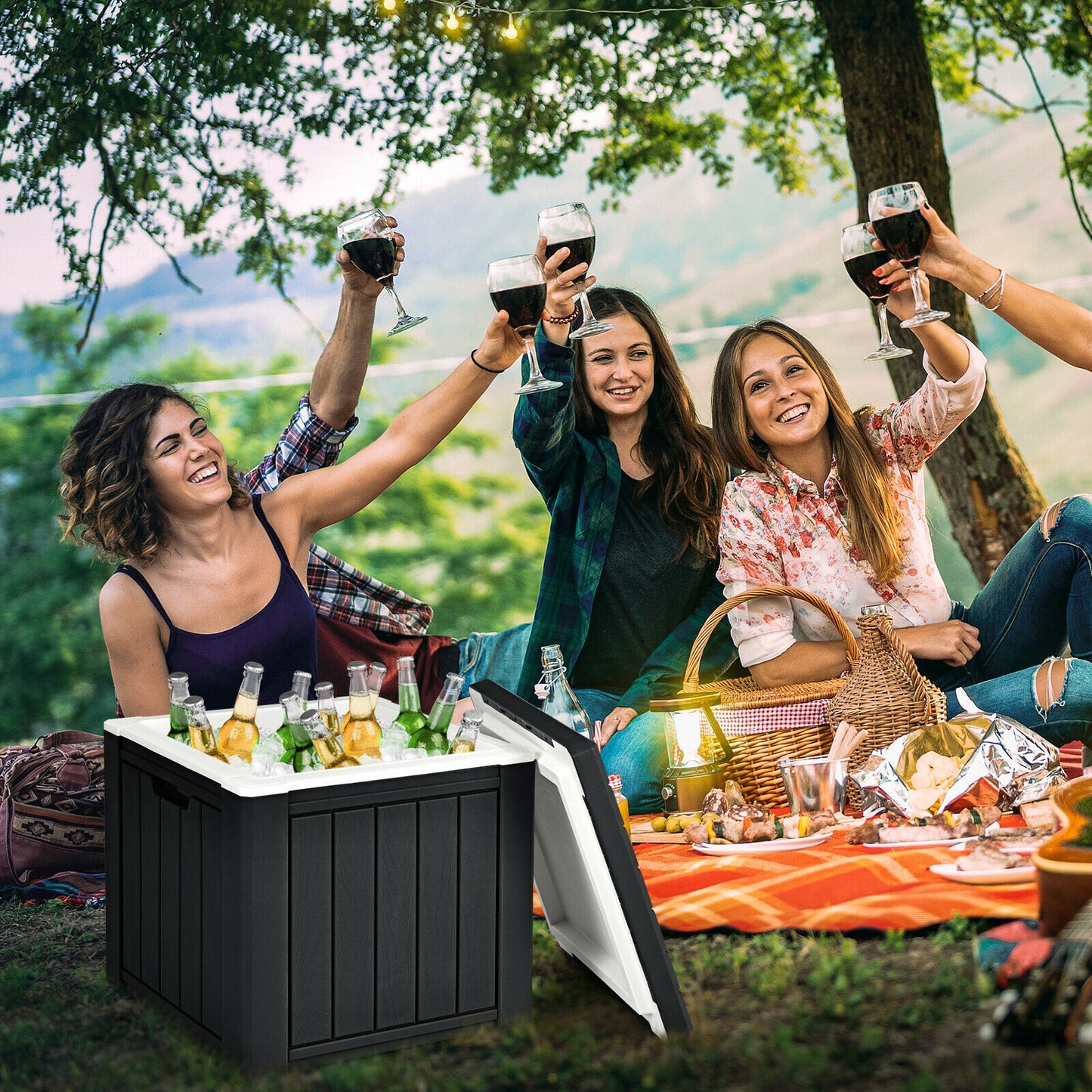 10 Gallon Storage Cooler for Picnic and Outdoor Activities, Black Coolers at Gallery Canada