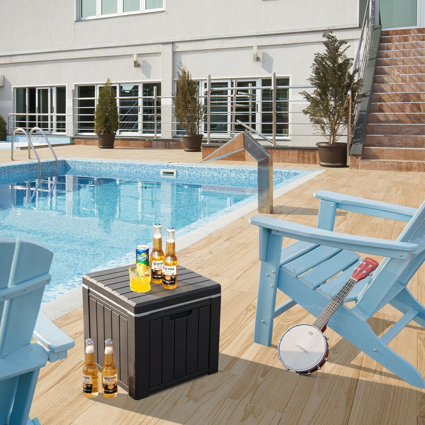 10 Gallon Storage Cooler for Picnic and Outdoor Activities, Black Coolers at Gallery Canada