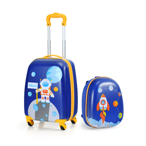 Kids Lightweight Luggage Set, Backpack And Suitcase, Blue
