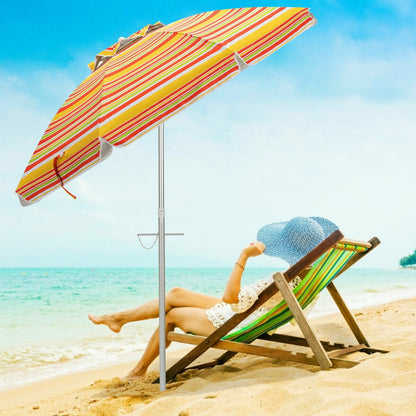 6.5 Feet Beach Umbrella, Sun Shade, Carry Bag, Orange Outdoor Umbrellas at Gallery Canada