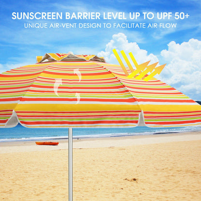 6.5 Feet Beach Umbrella, Sun Shade, Carry Bag, Orange Outdoor Umbrellas at Gallery Canada