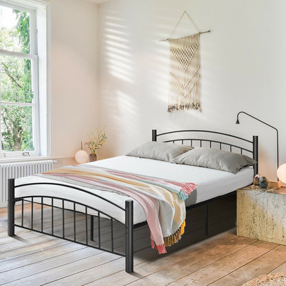 Modern Platform Bed With Headboard, Footboard, Queen Size, Black Simple Bed Frame at Gallery Canada