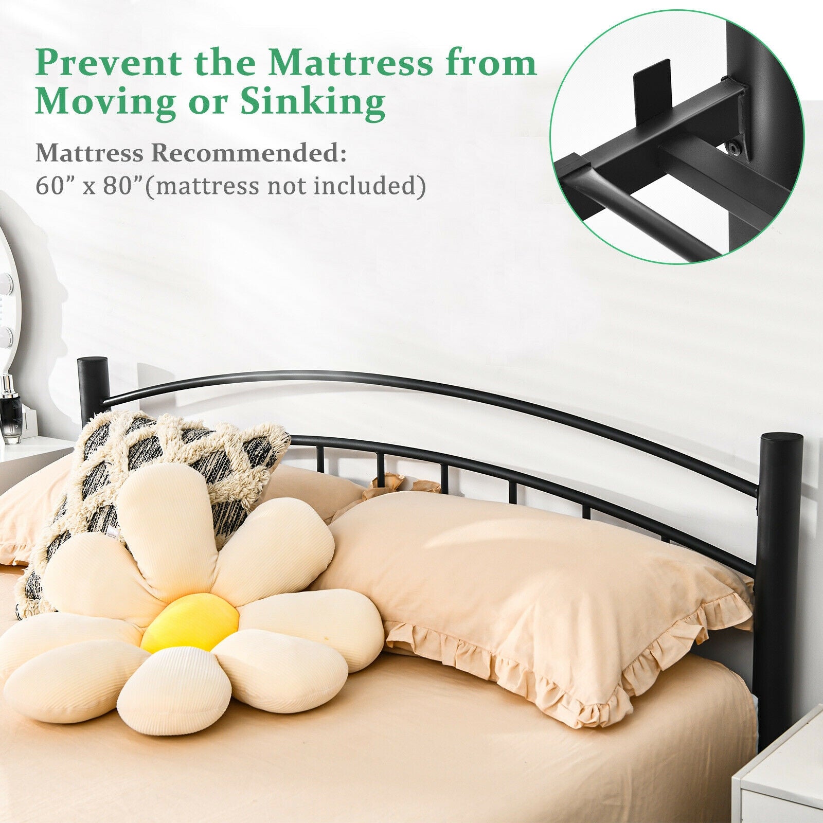 Modern Platform Bed With Headboard, Footboard, Queen Size, Black Simple Bed Frame at Gallery Canada
