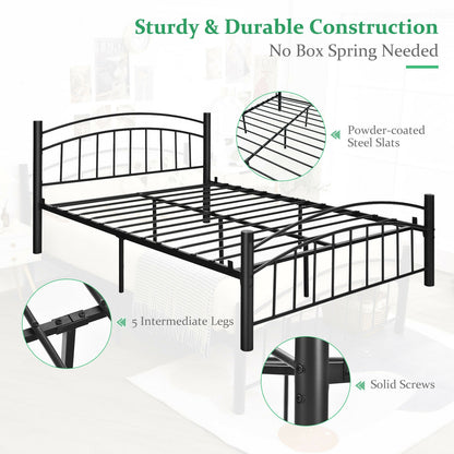 Modern Platform Bed With Headboard, Footboard, Queen Size, Black Simple Bed Frame at Gallery Canada
