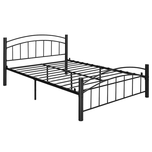 Modern Platform Bed With Headboard, Full Size, Black Simple Bed Frame Black at Gallery Canada