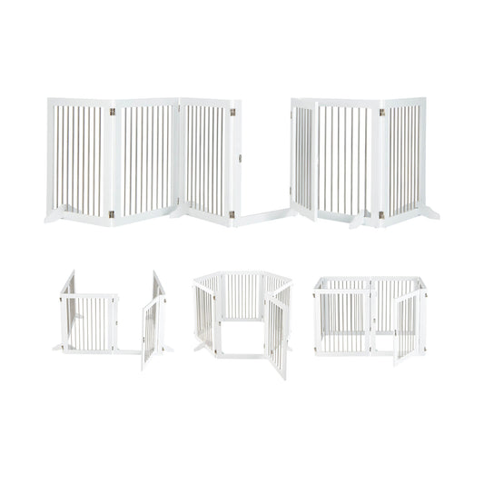 Freestanding 6-Panel Dog Gate, for Stairs, White Pet Gate White at Gallery Canada