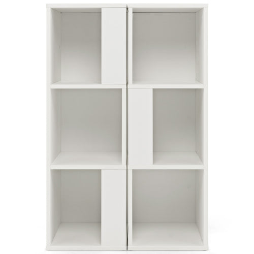 3-Tier 6 Cube Bookcase with Anti-Toppling Device, White