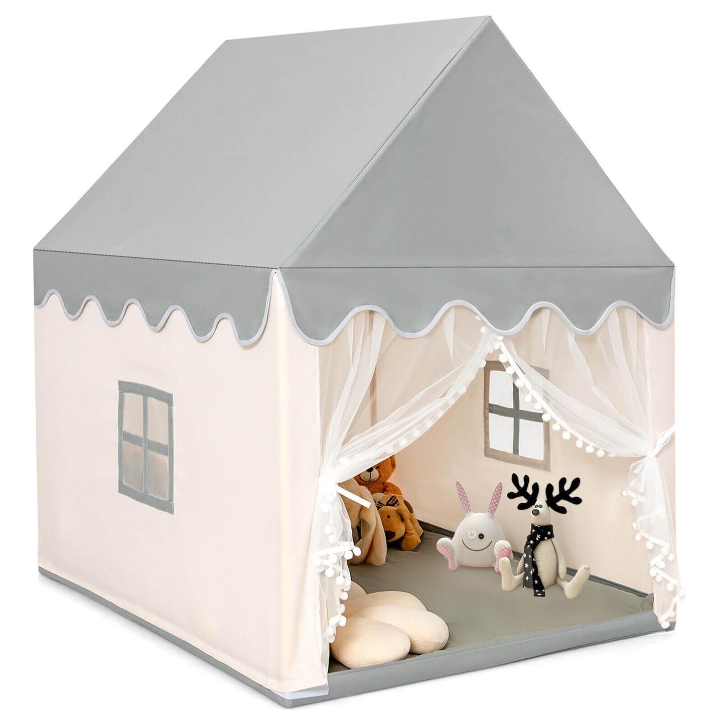 Kids Large Play Castle Fairy Tent With Mat, Beige Play Tents & Playhouse Beige at Gallery Canada
