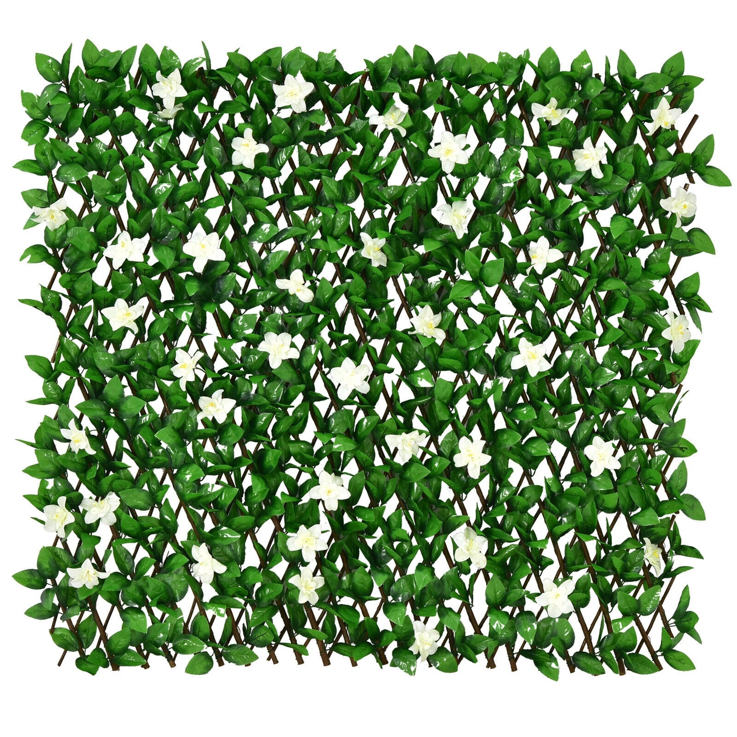 4 Pieces Expandable Faux Ivy Privacy Screen Fence Panel Pack with Flower, White Decorative Fencing & Flooring White at Gallery Canada