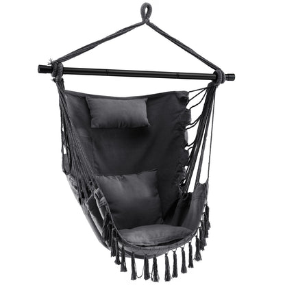 Hanging Rope Swing Chair, Gray Hammocks Gray at Gallery Canada