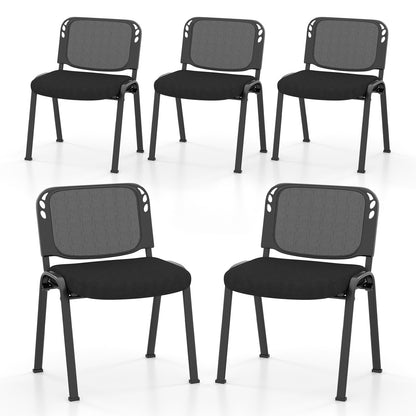 Set of 5 Stackable Conference Chairs with Mesh Back, Black Conference Chairs at Gallery Canada