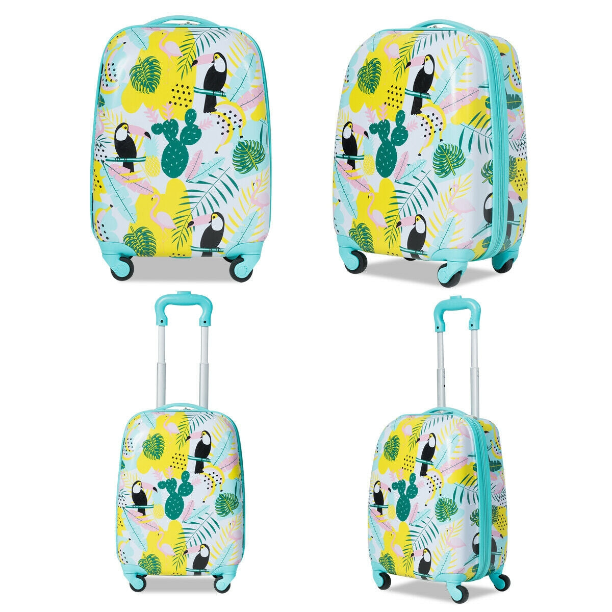 2 Pieces Kid's Luggage Set 12-inch Backpack and 16-inch Rolling Suitcase Travel, Multicolor Kids Luggage at Gallery Canada