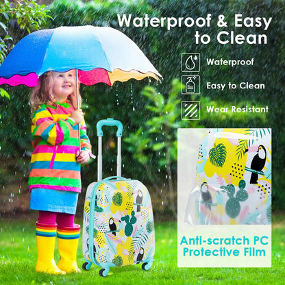 2 Pieces Kid's Luggage Set 12-inch Backpack and 16-inch Rolling Suitcase Travel, Multicolor Kids Luggage at Gallery Canada