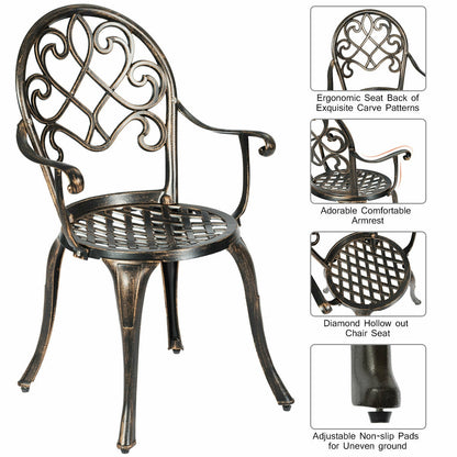 3 Pieces Outdoor Set Patio Bistro with Attached Removable Ice Bucket, Bronze Patio Conversation Sets at Gallery Canada