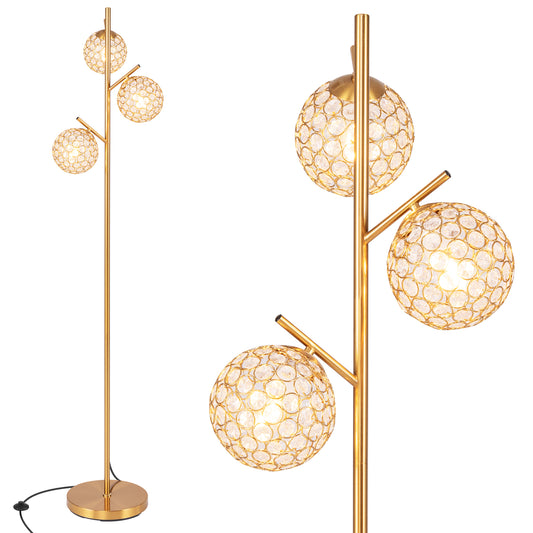 3-Globe Floor Lamp With Foot Switch, Golden Table & Floor Lamps Golden at Gallery Canada