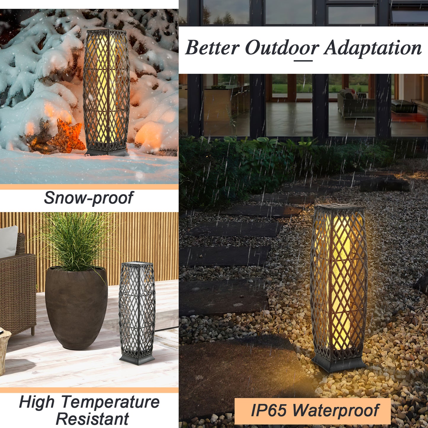 Solar-Powered Diamond Wicker Floor Lamp, 2 Pieces, Brown Table & Floor Lamps at Gallery Canada