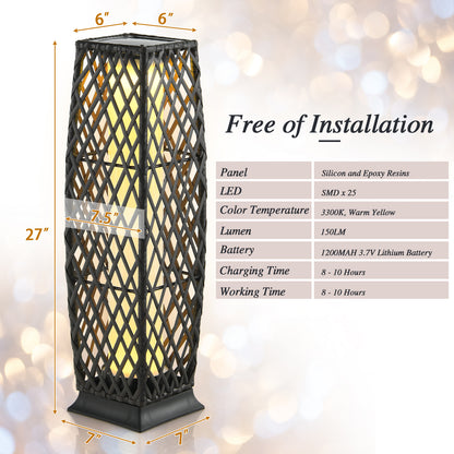 Solar-Powered Diamond Wicker Floor Lamp, 2 Pieces, Brown Table & Floor Lamps at Gallery Canada