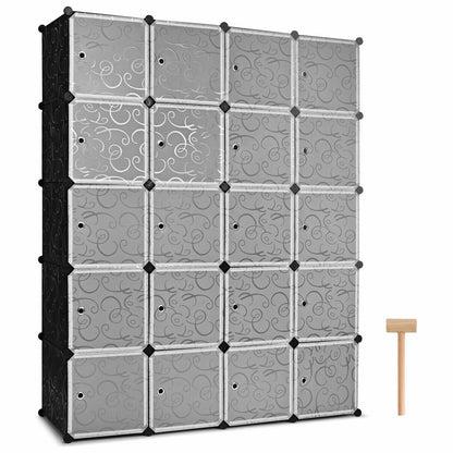 20-Cube DIY Plastic Cube Storage Organizer with Doors, Transparent Clothing & Closet Storage at Gallery Canada
