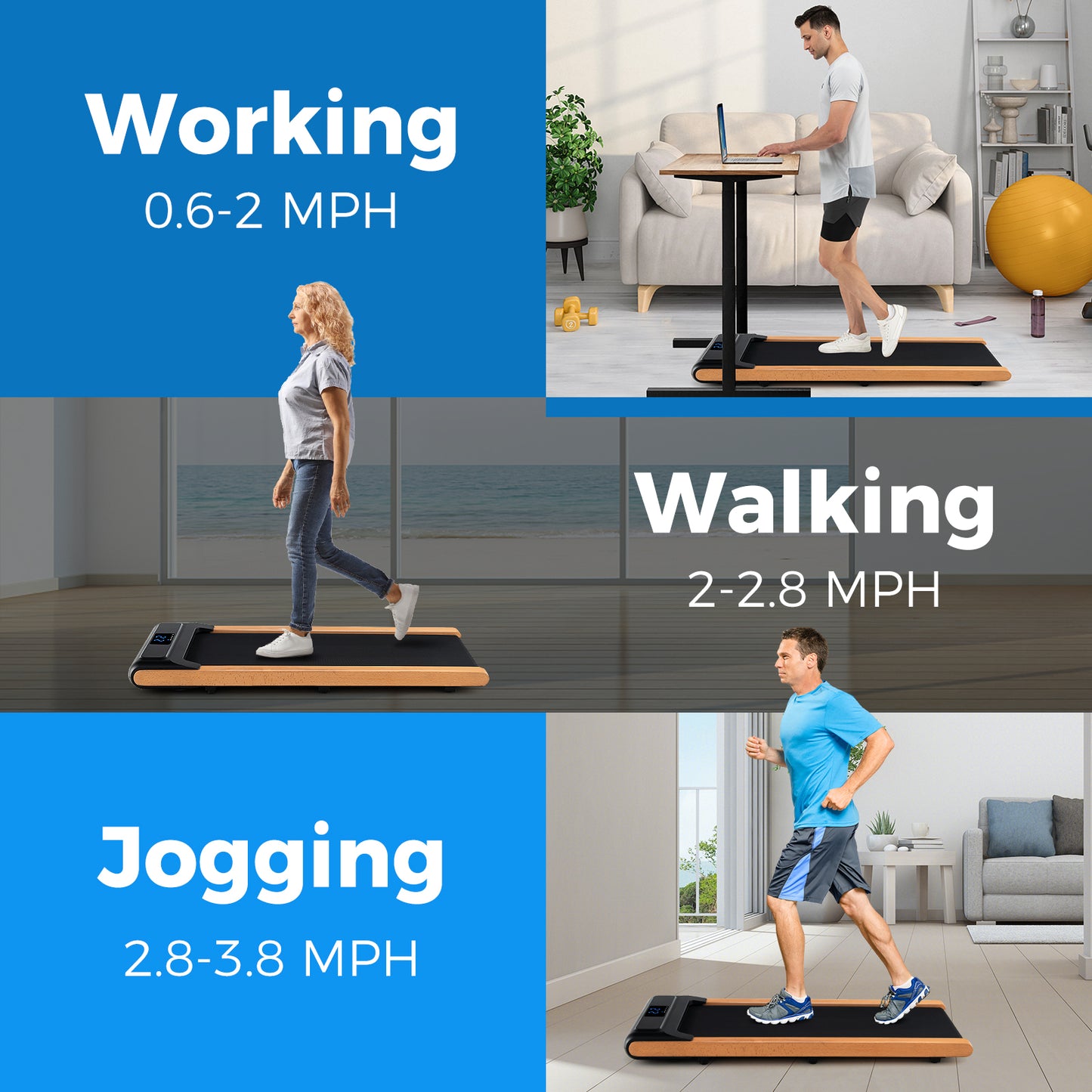 3-in-1 Walking Pad with Remote and Smart APP Control for Home Office, Black Treadmills at Gallery Canada