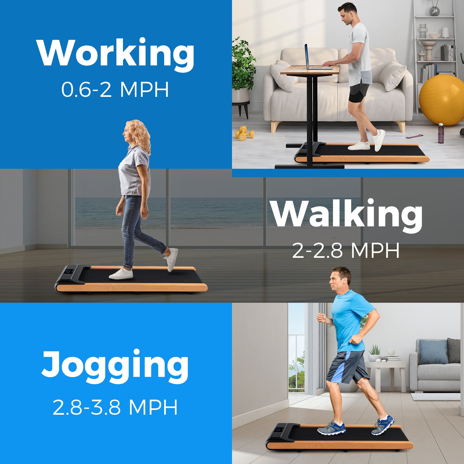 3-in-1 Walking Pad with Remote and Smart APP Control for Home Office, Black Treadmills at Gallery Canada