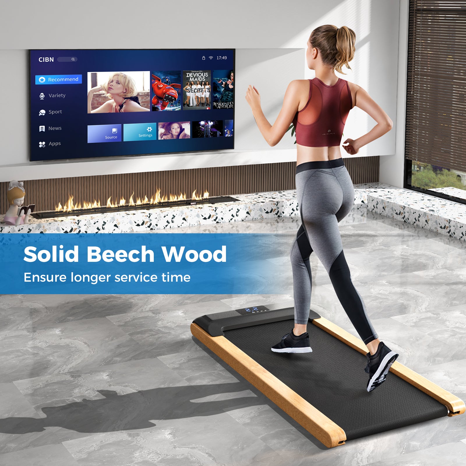 3-in-1 Walking Pad with Remote and Smart APP Control for Home Office, Black Treadmills at Gallery Canada