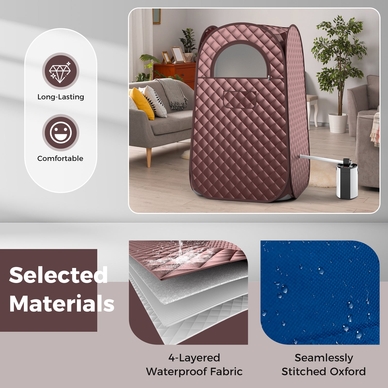 Full-Body Personal Sauna Tent with 1000W 3L Steam Generator for Home Spa Relaxation, Coffee Spa & Salon at Gallery Canada