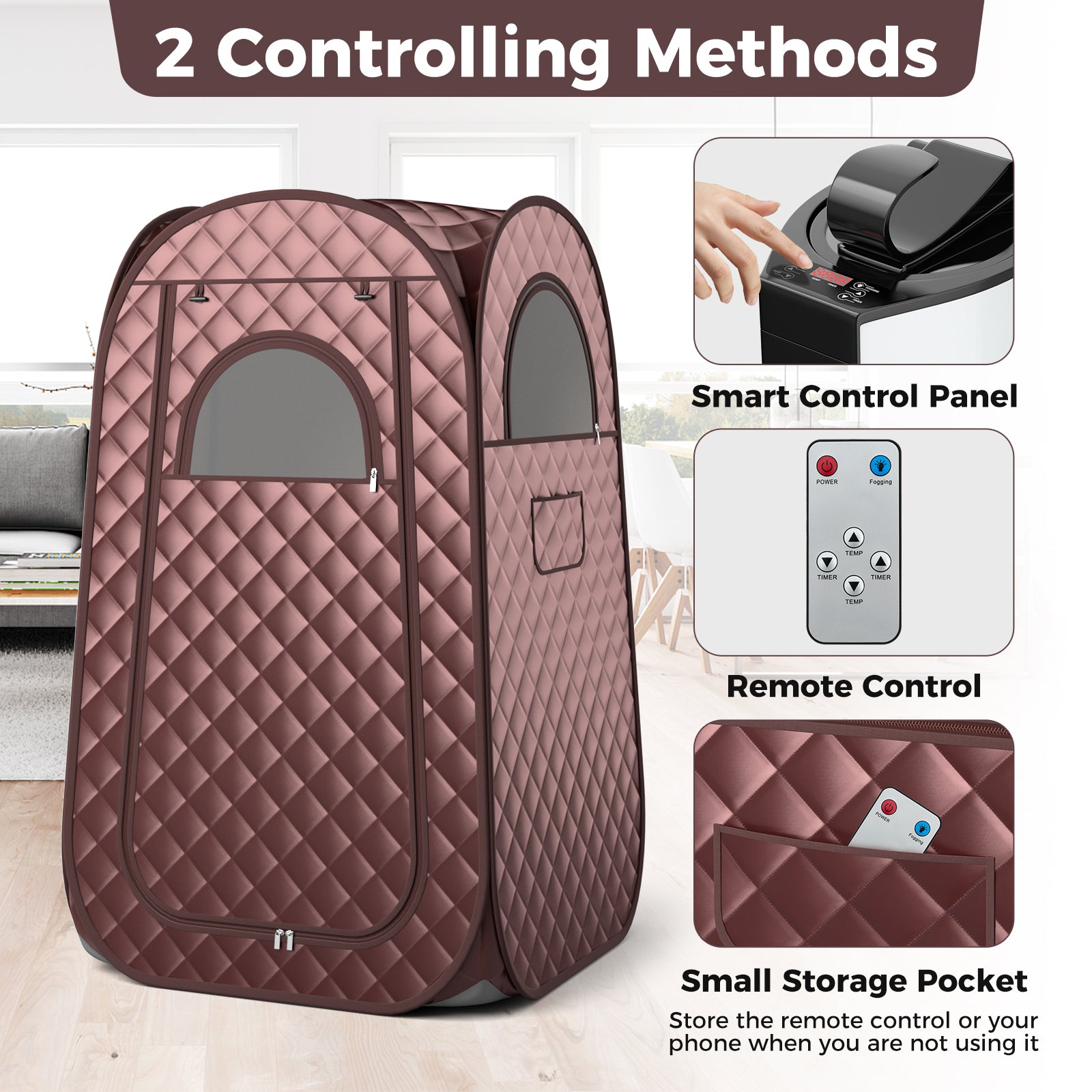 Full-Body Personal Sauna Tent with 1000W 3L Steam Generator for Home Spa Relaxation, Coffee Spa & Salon at Gallery Canada