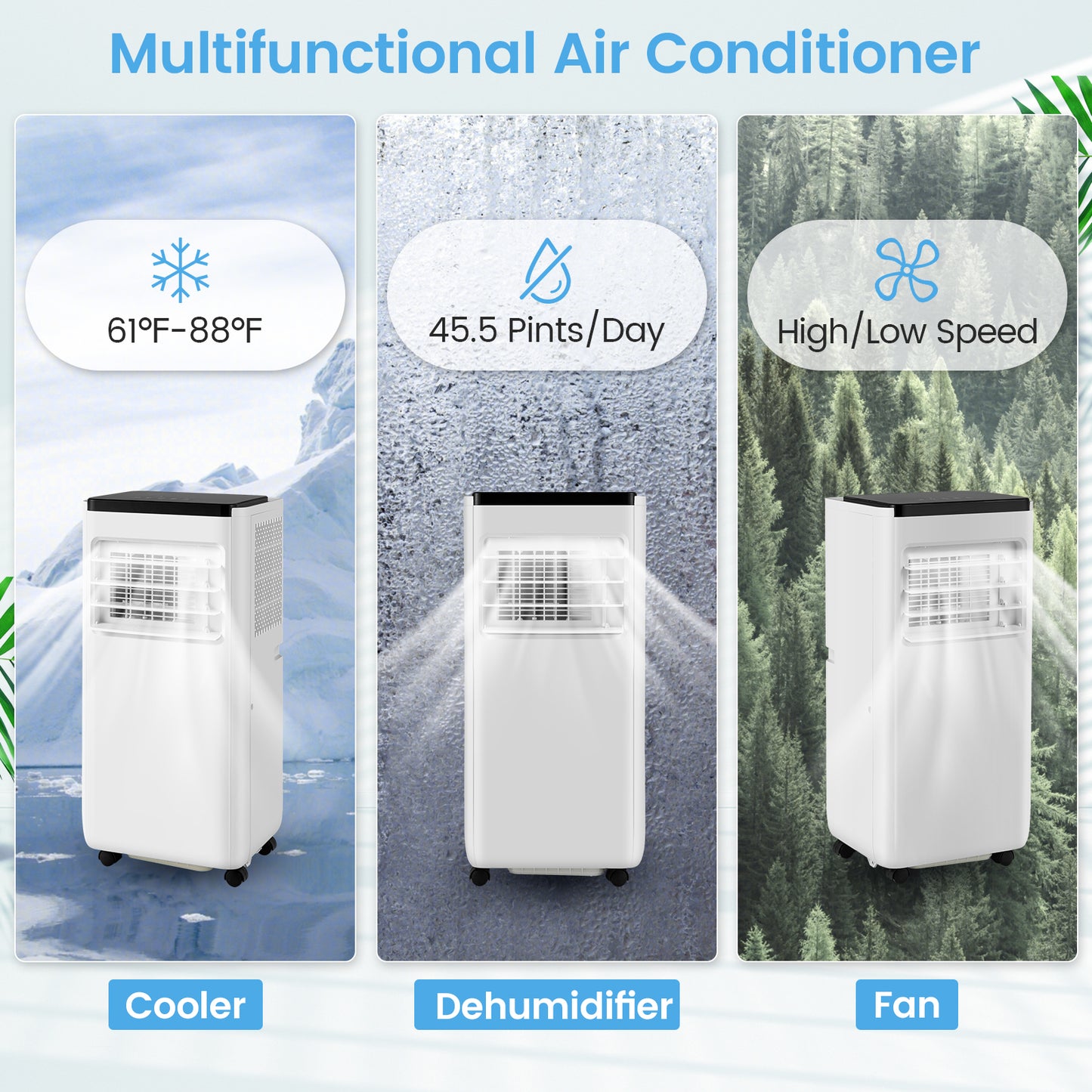8000 BTU Portable Air Conditioner with Remote Control Cools up to 250 Sq.Ft, White Portable Air Conditioners at Gallery Canada