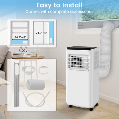 8000 BTU Portable Air Conditioner with Remote Control Cools up to 250 Sq.Ft, White Portable Air Conditioners at Gallery Canada