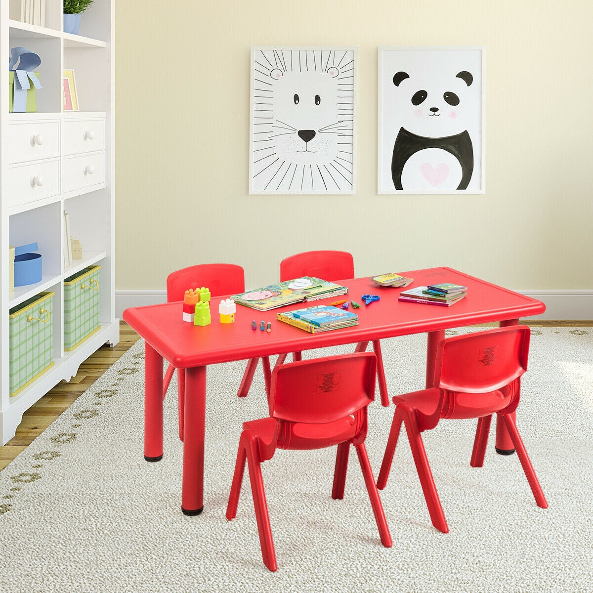 Kids Plastic Rectangular Table, Red Kids Table & Chair Sets at Gallery Canada