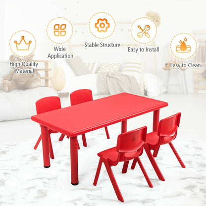 Kids Plastic Rectangular Table, Red Kids Table & Chair Sets at Gallery Canada